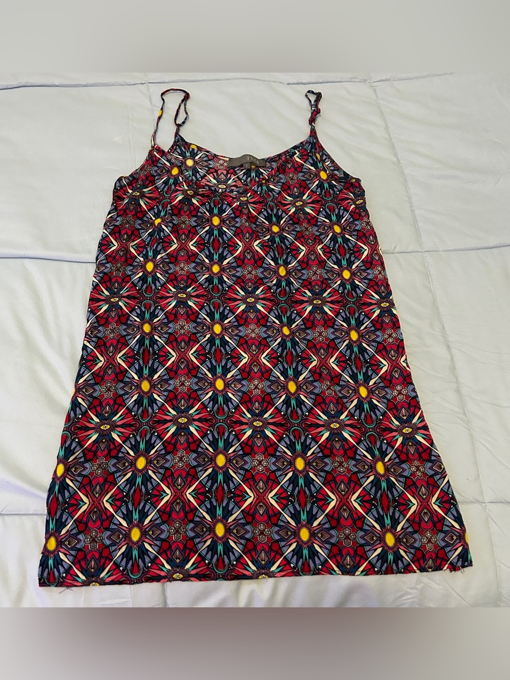 TYSA Geometric Evil Eye Print Spaghetti Strap Dress Women’s 1 blue red